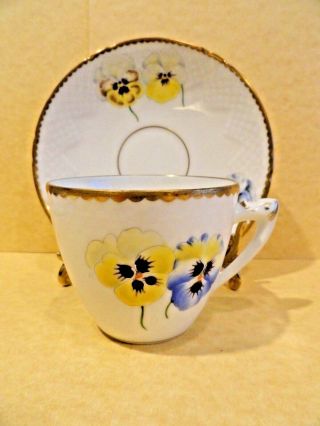Romanov Porcelain Pansy Cup & Saucer Olga Alexandrovna Bing & Grondahl - Rare