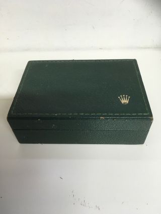 Authentic Rolex Rare Vintage Green Wooden Box Gold Symbol.  No Cushion