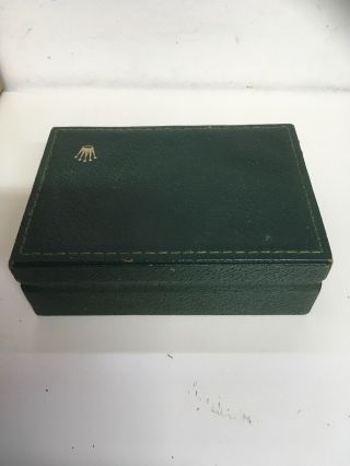 Authentic Rolex Rare Vintage Green Wooden Box Gold Symbol.  No Cushion 2