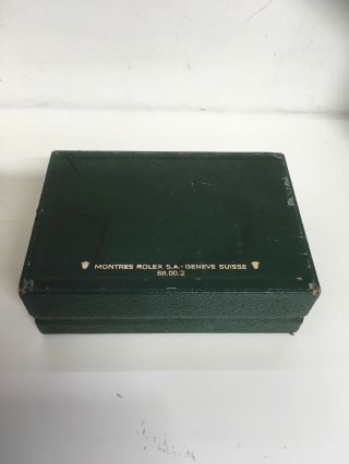 Authentic Rolex Rare Vintage Green Wooden Box Gold Symbol.  No Cushion 3