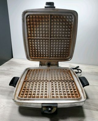 1950s Vintage Chrome Sunbeam Electric Waffler Waffle Baker Maker Iron Cg
