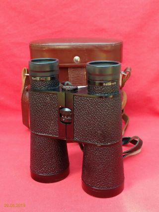 Vintage Carl Zeiss Notarem 10 X 40 B Mc Binoculars In Leather Case.  Ddr Fernglas