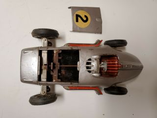 Vintage JNF Mercedes Race Car Western Germany Tin Metal Battery Powered Old 6