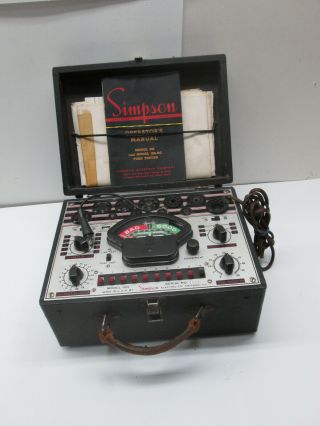 Vintage Simpson Tube Tester Model 305 With Manuels And Instructions
