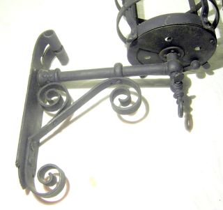 Pr.  Gas Wall Sconces Arts & Crafts Hand Wrought Iron For Restoration In or Out 6