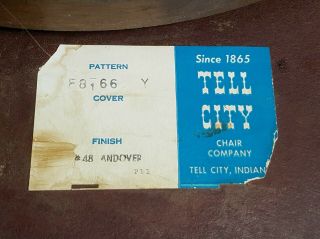 VINTAGE TELL CITY ANDOVER LAZY SUSAN CHAIR FURNITURE CO.  INDIANA 3