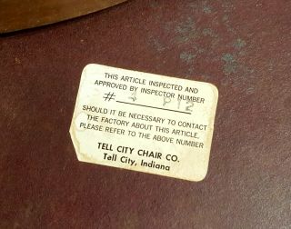 VINTAGE TELL CITY ANDOVER LAZY SUSAN CHAIR FURNITURE CO.  INDIANA 4