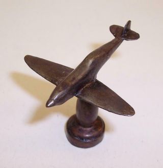 Rare Vintage Bronze Brass Spitfire Aeroplane Pipe Tamper Trench Art Ww2 Airplane