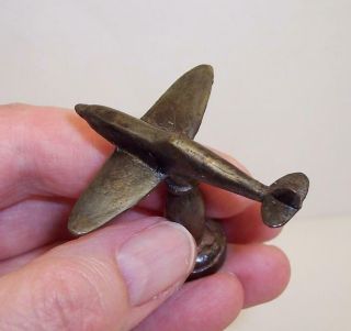 RARE Vintage BRONZE Brass SPITFIRE Aeroplane PIPE TAMPER Trench Art WW2 Airplane 8