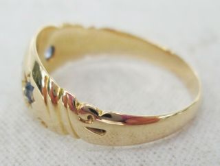 Antique Edwardian 18ct Gold Old Cut Diamond Cornflower Gypsy Sapphire Ring 1864 2