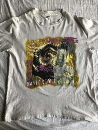 Nine Inch Nails Shirt Vintage Rare David Bowie Sz Xl Single Stitch Rare T Band