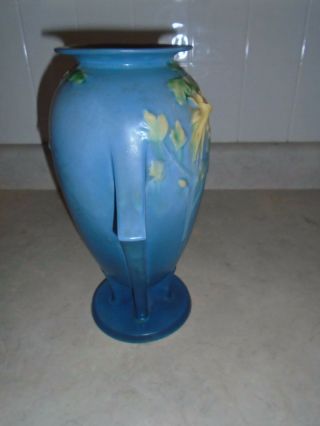 Vintage Large Blue Roseville Vase 25 - 12 4