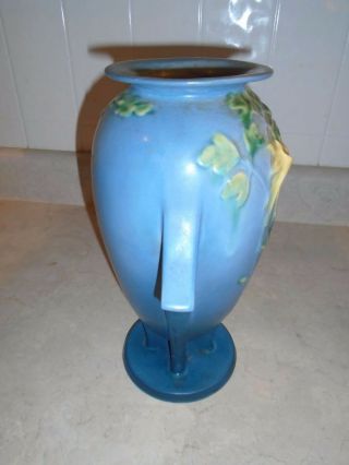 Vintage Large Blue Roseville Vase 25 - 12 6