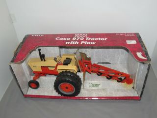 Vintage Ertl Case 970 Toy Tractor With Plow 1/16 Scale Nib Set Rare