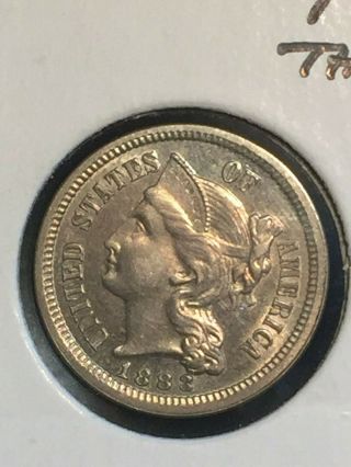 Sharp 1883 Proof Three Cent Nickel 3cn Rare Low Mintage Three Cent Nickel