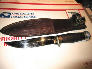 Vintage W.  R.  Case & Sons Case Xx Fixed Blade Hunting Knife W/ Sheath Vgc
