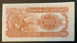 Vietnam 200 dong 1951 banknote UNC RARE 2