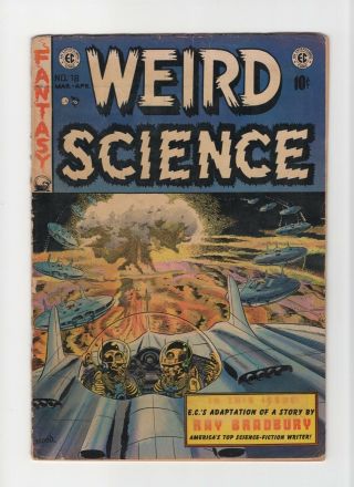 Weird Science 18 Vintage Ec Comic Horror Scifi Ufo Cover Golden Age 10c