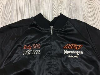Vintage AJ Foyt Indy 500 Copenhagen Racing Satin Jacket Size XL 3