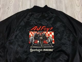 Vintage AJ Foyt Indy 500 Copenhagen Racing Satin Jacket Size XL 5