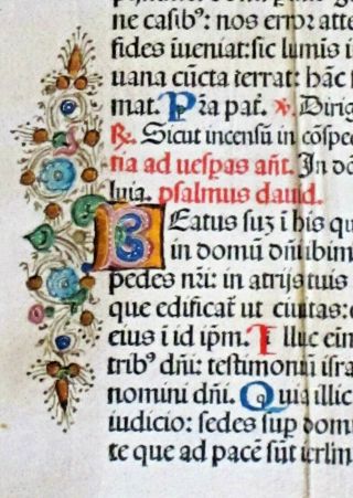 Extremely Rare Incunabula Breviary Lf.  Vellum,  Jenson,  1478,  Handc.  Deco Initials 1