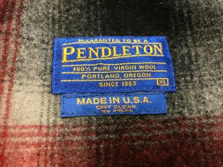 MENS VINTAGE PENDLETON LIMITED EDITION RED & GRAY BUTTON UP FIELD JACKET SIZE XL 5