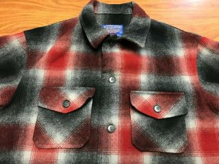 MENS VINTAGE PENDLETON LIMITED EDITION RED & GRAY BUTTON UP FIELD JACKET SIZE XL 6