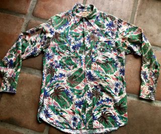 Rare Vintage 40’s 50’s Thunderbird Fashions Rayon Western Hawaiian Shirt 15 - 32