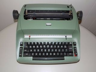 Vintage IBM Selectric I Model 71 Sage Green correcting typewriter with cover 4