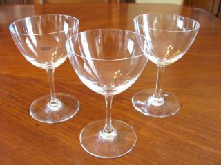 3 Vintage Baccarat France Signed Perfection Crystal Wine Sherry Stem Glasses Euc