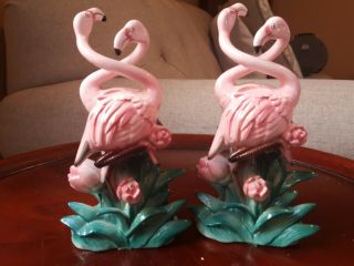 2 Vintage Fitz And Floyd Flamingo Candle Holders