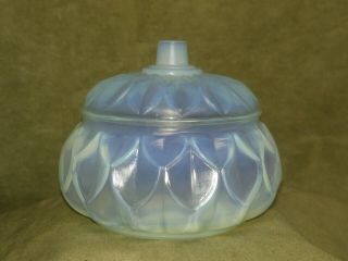 Vintage Signed Opalescent Sabino Art Glass Petalia Covered Dish/powder Jar