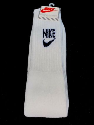 Vintage Nike Orlon Acrylic Tube Socks White Royal Blue