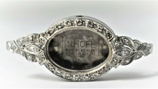 Antique Vtg 900 Platinum.  33ctw Diamond Ladies Watch Case 5.  3grams Scrap R Reuse