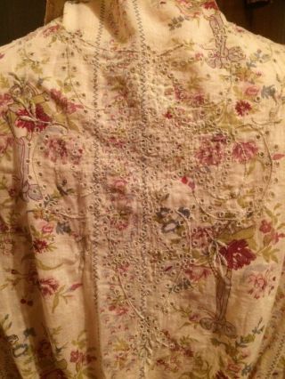 Magnolia Pearl Vintage Fabric And Lace Floral Maelee Blouse Os