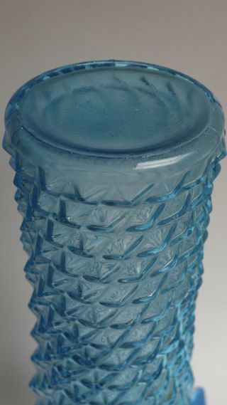 Vintage 53cm Empoli Blue Hobnail/Diamond Point Genie Bottle/Decanter 4