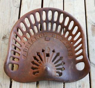 Antique / Vintage Cast Iron Tractor Seat Adriance Buckeye Farm Rust