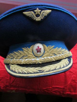 X - Rare Russian Soviet Ussr Air Force Marshal Parade Visor Hat