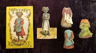 Antique 1875 Topsey Eva St.  Claire Paper Dolls Uncle Toms Cabin African American 5