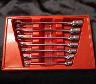 Vintage Snap - On 12 - Point Flex Head/open End Combo Wrench Set