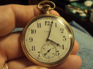 Antique 1921 Elgin Gold Filled Pocketwatch 17j Running Strong