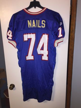 Vintage Buffalo Bills Jamie Nails Late 90s Game Worn Jersey 74 Wilson