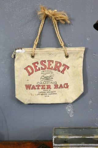Vintage Desert Canvas Self Cooling Water Bag Tote Mining Camping Hunting Travel