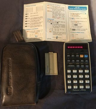 Vtg Hewlett - Packard Hp 25c Scientific Calculator - W/ Case/cheat Sheet