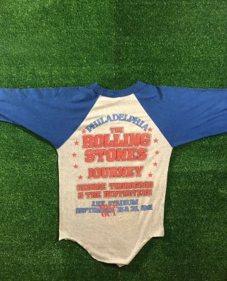 Very Rare Vintage 1981 Rolling Stones Philadelphia Raglan Shirt Tour Concert