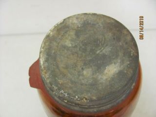 Vtg Amber Mason ' s Jar Embossed 1858 Maltese Cross on Back Zinc Ball Lid 9 