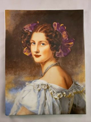 German R.  P.  M Porcelain Plaque With A Portrait Of " Auguste Strobl " - Inscribed