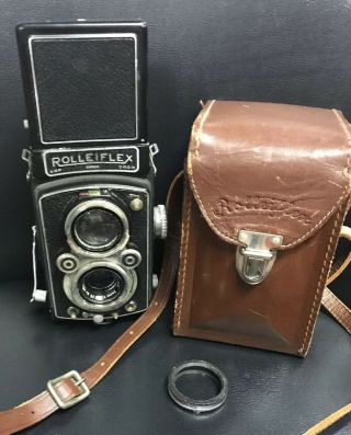 Vintage Rolleiflex Camera Compur - Rapid Drp Drgm Franke & Heidecke Germany W/case