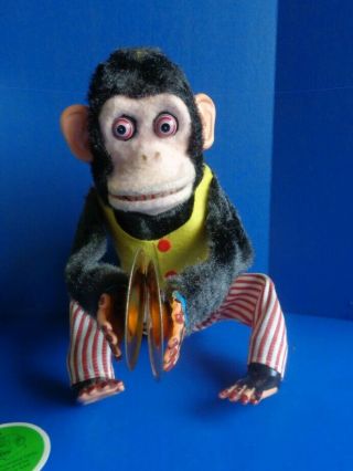 VINTAGE MUSICAL JOLLY CHIMP MONKEY TOY WITH CYMBALS & BOX 2