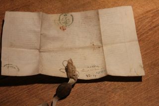 1524 medieval manuscript parchment document with one wax seal 6